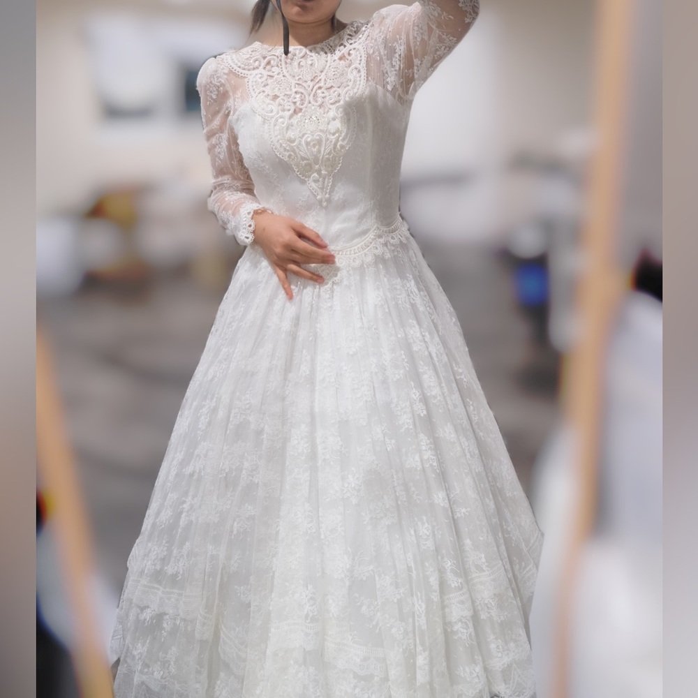 Jessica McClintock wedding dress/ vintage bridal gown/ vintage size 9/10